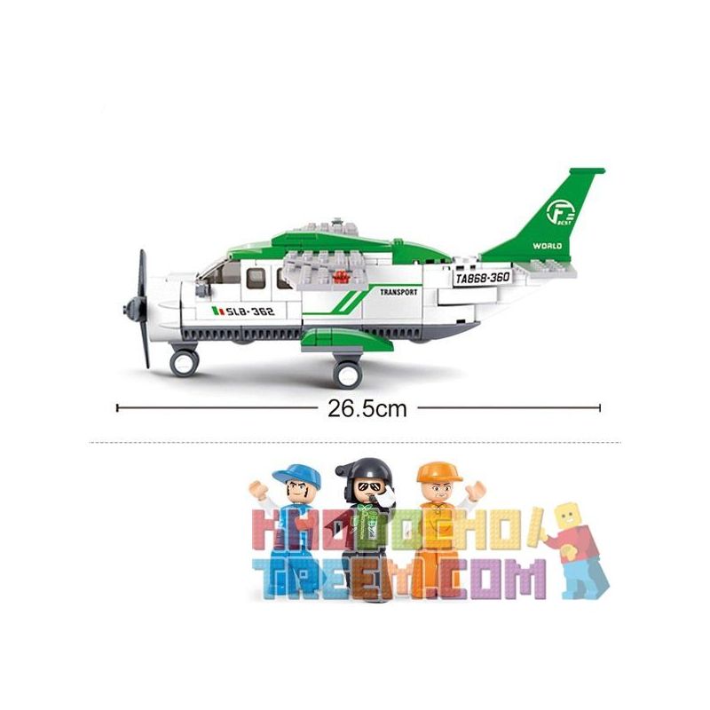 SLUBAN M38-B0362 B0362 0362 M38B0362 38-B0362 non  MÁY BAY VẬN TẢI CÁNH QUẠT NHỎ bộ đồ chơi xếp lắp ráp ghép mô hình City AVIATION Thành Phố 251 khối