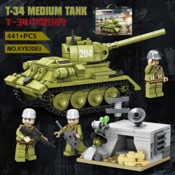 KAZI GBL BOZHI KY82083 Xếp hình lắp ráp ghép mô hình xe tăng hạng trung T-34