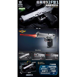 KUYU MOXING KY7295-1 Xếp hình lắp ráp ghép mô hình Mẫu súng tam giác Beretta Type 92F 1