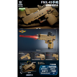 KUYU MOXING KY7295-2 Xếp hình lắp ráp ghép mô hình Mẫu súng lục delta FNX-45
