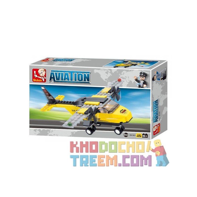 SLUBAN M38-B0360 B0360 0360 M38B0360 38-B0360 non  MÁY BAY TẬP LÁI bộ đồ chơi xếp lắp ráp ghép mô hình City AVIATION Thành Phố 110 khối