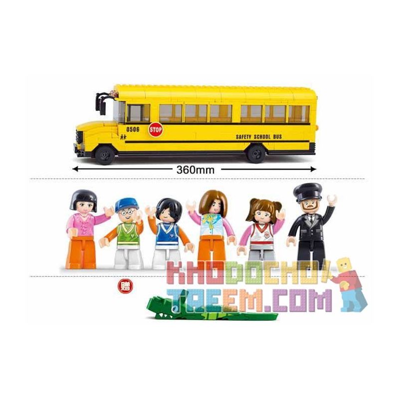 SLUBAN M38-B0506 B0506 0506 M38B0506 38-B0506 non  XE BUÝT TRƯỜNG HỌC bộ đồ chơi xếp lắp ráp ghép mô hình City CITY BUS Thành Phố 382 khối