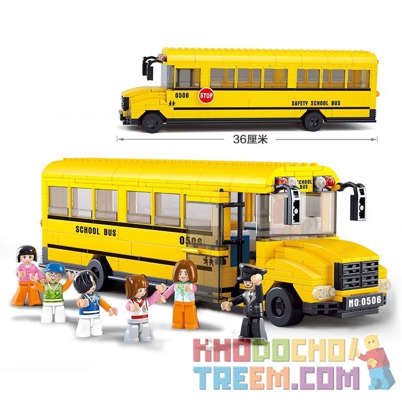 SLUBAN M38-B0506 B0506 0506 M38B0506 38-B0506 non  XE BUÝT TRƯỜNG HỌC bộ đồ chơi xếp lắp ráp ghép mô hình City CITY BUS Thành Phố 382 khối