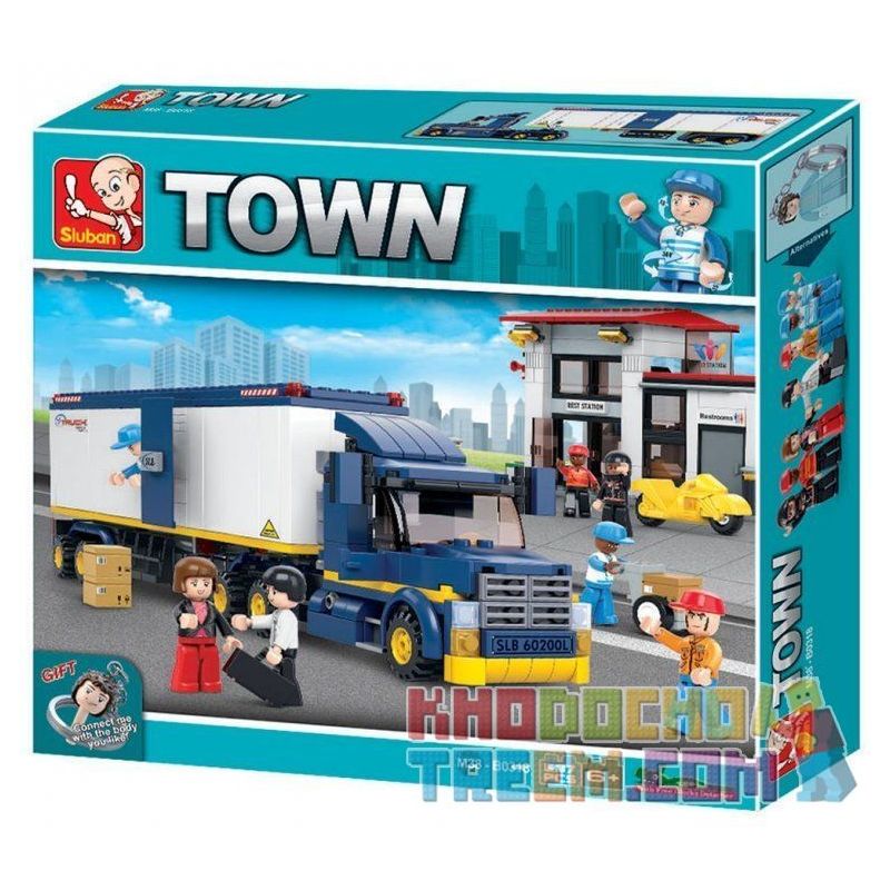 SLUBAN M38-B0318 B0318 0318 M38B0318 38-B0318 Xếp hình kiểu  CITY Heavy Van Truck Xe Container Chở Hàng 537 khối