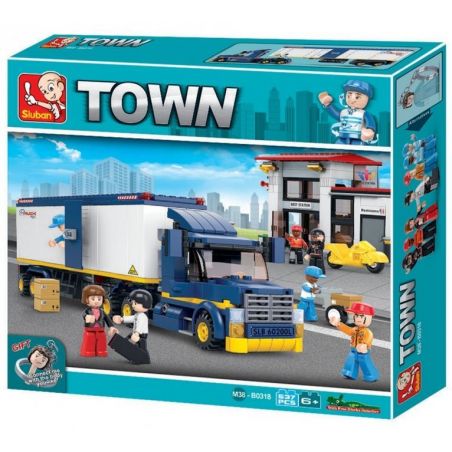 SLUBAN M38-B0318 B0318 0318 M38B0318 38-B0318 Xếp hình kiểu  CITY Heavy Van Truck Xe Container Chở Hàng 537 khối