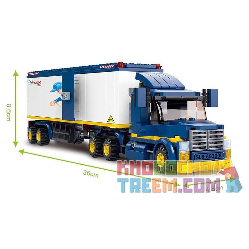 SLUBAN M38-B0318 B0318 0318 M38B0318 38-B0318 Xếp hình kiểu  CITY Heavy Van Truck Xe Container Chở Hàng 537 khối