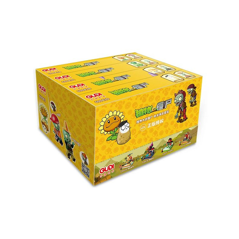 GUDI 60043 Xếp hình lắp ráp ghép mô hình Cơ chế Plants vs. Zombies Phần 2, 4 mô hình: Cảng cướp biển, Thời kỳ đen tối, Thời kỳ hòa bình, Miền Tây hoang dã