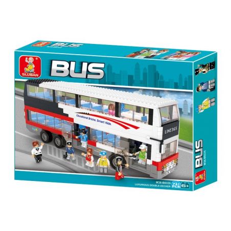 SLUBAN M38-B0335 B0335 0335 M38B0335 38-B0335 non  XE BUÝT 2 TẦNG SANG TRỌNG bộ đồ chơi xếp lắp ráp ghép mô hình City Thành Phố 741 khối