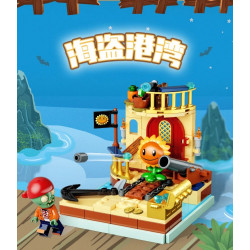 GUDI 60043 Xếp hình lắp ráp ghép mô hình Cơ chế Plants vs. Zombies Phần 2, 4 mô hình: Cảng cướp biển, Thời kỳ đen tối, Thời kỳ hòa bình, Miền Tây hoang dã