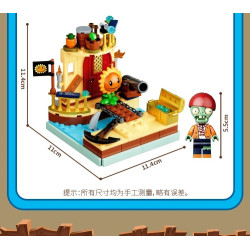 GUDI 60043 Xếp hình lắp ráp ghép mô hình Cơ chế Plants vs. Zombies Phần 2, 4 mô hình: Cảng cướp biển, Thời kỳ đen tối, Thời kỳ hòa bình, Miền Tây hoang dã
