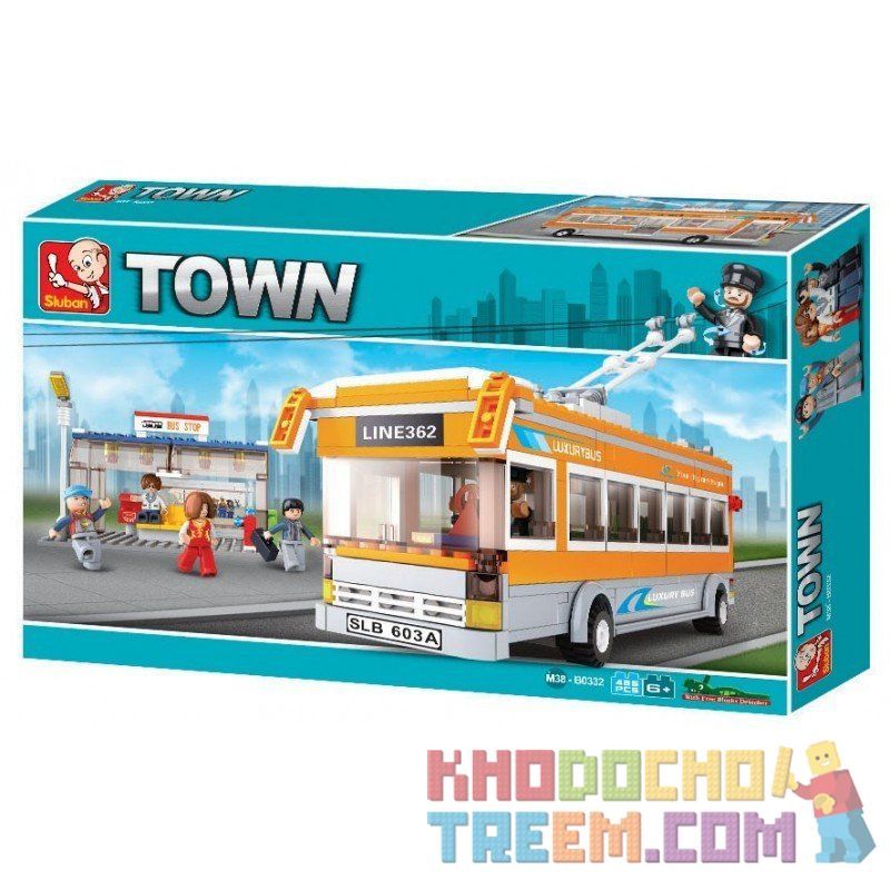 SLUBAN M38-B0332 B0332 0332 M38B0332 38-B0332 non  XE ĐIỆN bộ đồ chơi xếp lắp ráp ghép mô hình City Thành Phố 457 khối