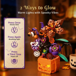 Pantasy 85067 Midnight Pumpkin Bouquet Xếp hình lắp ráp ghép mô hình Bó hoa bí ngô nửa đêm