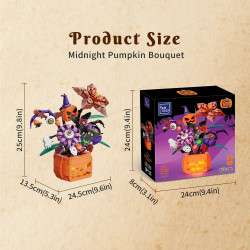 Pantasy 85067 Midnight Pumpkin Bouquet Xếp hình lắp ráp ghép mô hình Bó hoa bí ngô nửa đêm