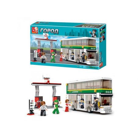 SLUBAN M38-B0331 B0331 0331 M38B0331 38-B0331 non  XE BUÝT 2 TẦNG bộ đồ chơi xếp lắp ráp ghép mô hình City Thành Phố 403 khối