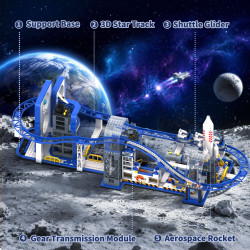 Free Tribe 36006 The Space Roller Coaster Xếp hình lắp ráp ghép mô hình Tàu lượn siêu tốc tàu con thoi Star