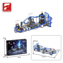 Free Tribe 36006 The Space Roller Coaster Xếp hình lắp ráp ghép mô hình Tàu lượn siêu tốc tàu con thoi Star