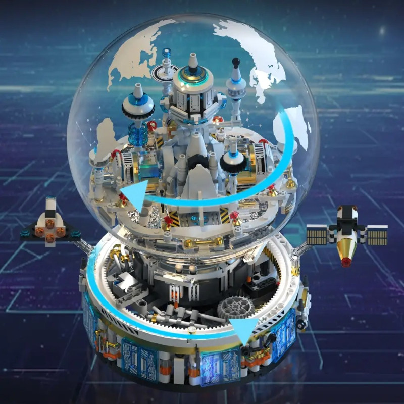 ToubaBamu T1114 Orbital Crysta Sphere Fortress Xếp hình lắp ráp ghép mô hình Quả cầu pha lê pháo đài quỹ đạo