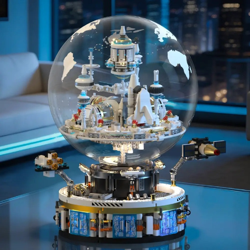 ToubaBamu T1114 Orbital Crysta Sphere Fortress Xếp hình lắp ráp ghép mô hình Quả cầu pha lê pháo đài quỹ đạo