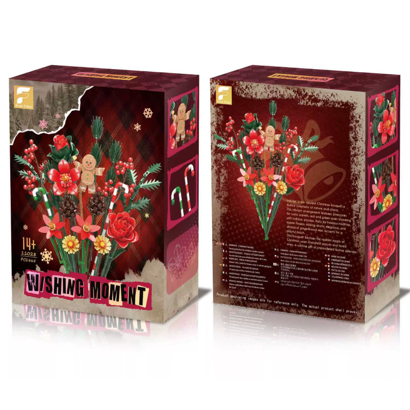 Free Tribe 11028 Clipper Xếp hình lắp ráp ghép mô hình Bó hoa người bánh gừng Giáng sinh