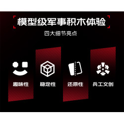 SEMBO 203271 Xếp hình lắp ráp ghép mô hình Phiên bản sưu tập xe tăng hỗ trợ ZBD-100 1:30