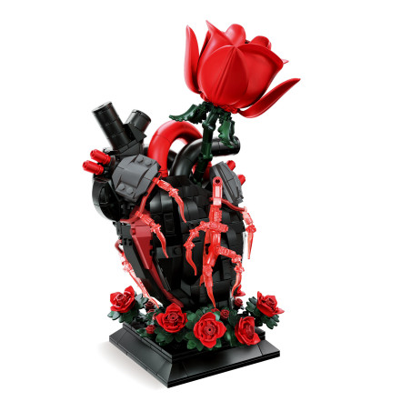 No license K70002 Xếp hình lắp ráp ghép mô hình Gothic đen tối: Hoa hồng trái tim