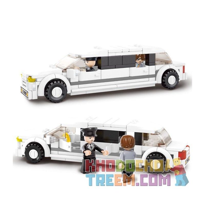 SLUBAN M38-B0323 B0323 0323 M38B0323 38-B0323 non  ÔNG VUA LÀM MẪU SẢN PHẨM XE LIMOUSINE HẠNG SANG LINCOLN bộ đồ chơi xếp lắp ráp ghép mô hình City Thành Phố 135 khối