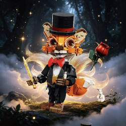 YoLeXi 33143 Fox Magician Xếp hình lắp ráp ghép mô hình nhà ảo thuật cáo váy đen