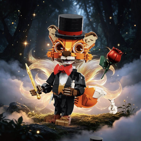 YoLeXi 33143 Fox Magician Xếp hình lắp ráp ghép mô hình nhà ảo thuật cáo váy đen