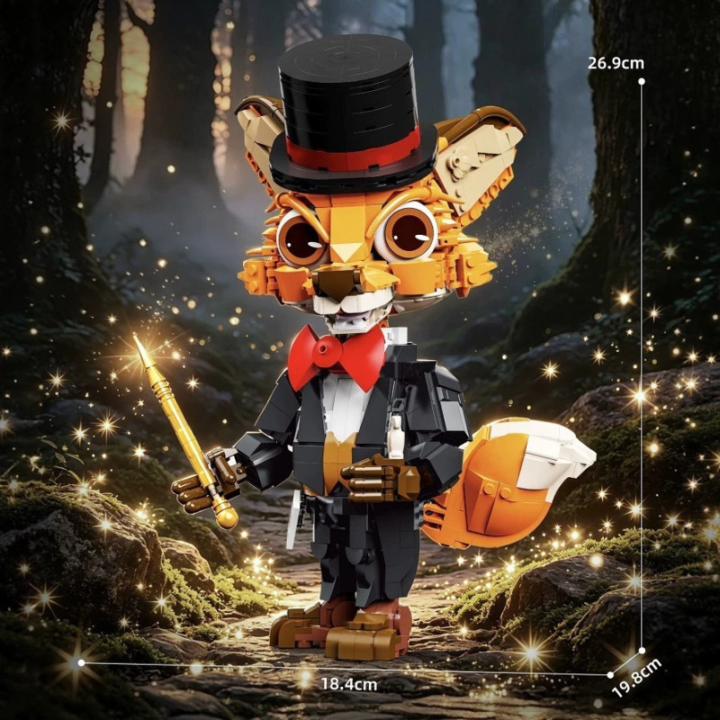 YoLeXi 33143 Fox Magician Xếp hình lắp ráp ghép mô hình nhà ảo thuật cáo váy đen