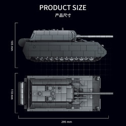Le Yi 66112 Maus Tank Xếp hình lắp ráp ghép mô hình Xe tăng hạng nặng Maus