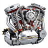 wisdom MG74 V2 Mechanical Engine Xếp hình lắp ráp ghép mô hình Động cơ xe máy Harley