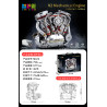 wisdom MG74 V2 Mechanical Engine Xếp hình lắp ráp ghép mô hình Động cơ xe máy Harley