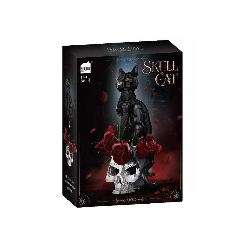 Mentojoy 8814 Skull Cat Xếp hình lắp ráp ghép mô hình Bộ xương mèo nheo mắt