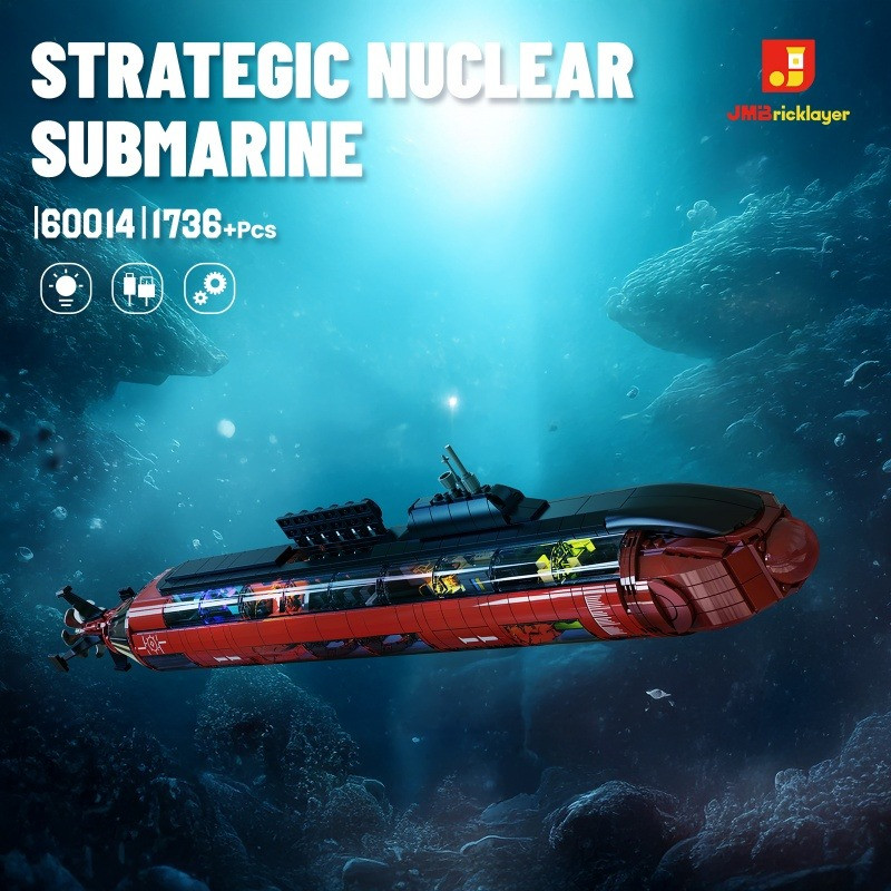 JMBricklayer 60014 Strategic Nuclear Submarine Xếp hình lắp ráp ghép mô hình tàu ngầm hạt nhân chiến lược