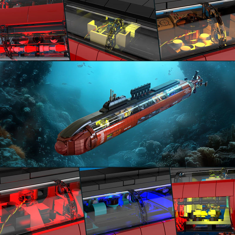 JMBricklayer 60014 Strategic Nuclear Submarine Xếp hình lắp ráp ghép mô hình tàu ngầm hạt nhân chiến lược
