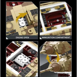 Tikka TK8004 Panzer VI Ausf.B Tiger II 124 Xếp hình lắp ráp ghép mô hình Xe tăng King Tiger B II