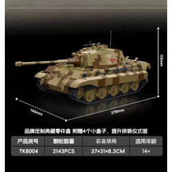 Tikka TK8004 Panzer VI Ausf.B Tiger II 124 Xếp hình lắp ráp ghép mô hình Xe tăng King Tiger B II