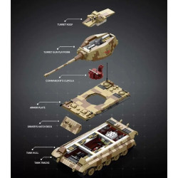 Tikka TK8004 Panzer VI Ausf.B Tiger II 124 Xếp hình lắp ráp ghép mô hình Xe tăng King Tiger B II