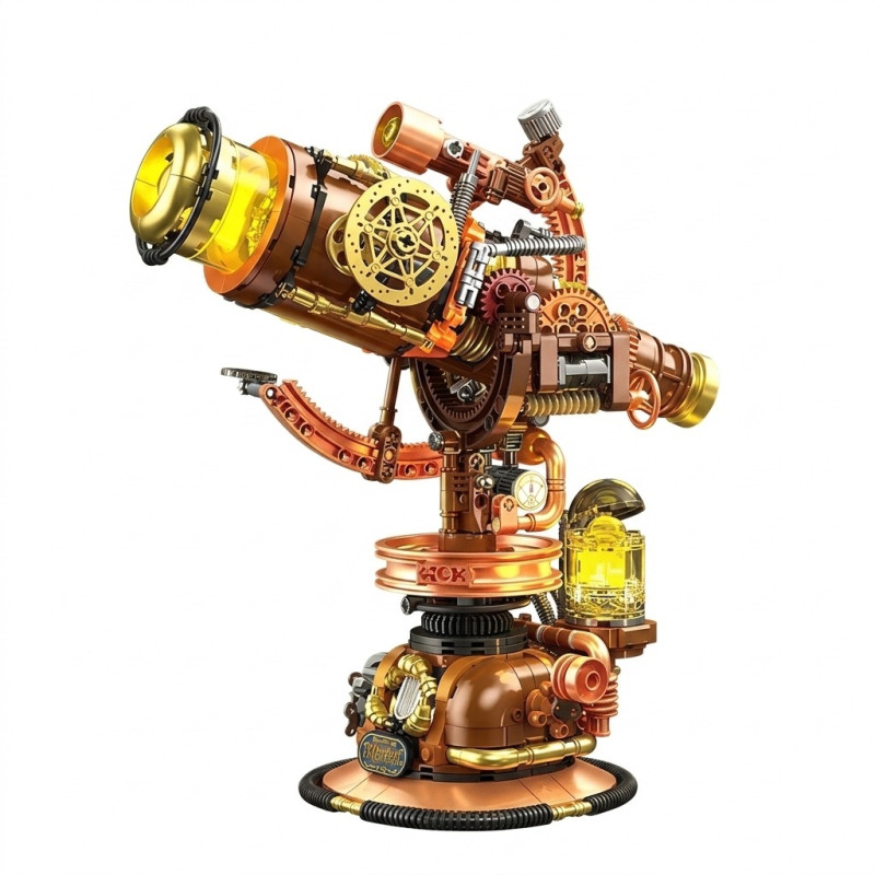 JIESTAR JJ9242 Punk Retro Telescope Xếp hình lắp ráp ghép mô hình Kính thiên văn cổ điển Punk