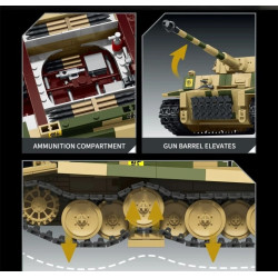 Tikka TK8003 PANZER VI TIGER S33 Xếp hình lắp ráp ghép mô hình xe tăng Fuhu