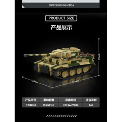 Tikka TK8003 PANZER VI TIGER S33 Xếp hình lắp ráp ghép mô hình xe tăng Fuhu