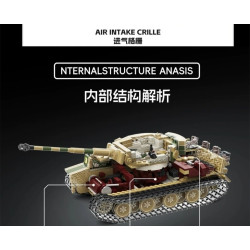 Tikka TK8003 PANZER VI TIGER S33 Xếp hình lắp ráp ghép mô hình xe tăng Fuhu