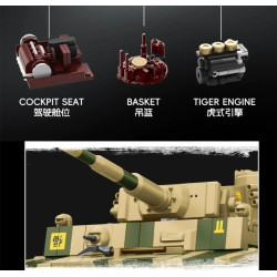 Tikka TK8003 PANZER VI TIGER S33 Xếp hình lắp ráp ghép mô hình xe tăng Fuhu
