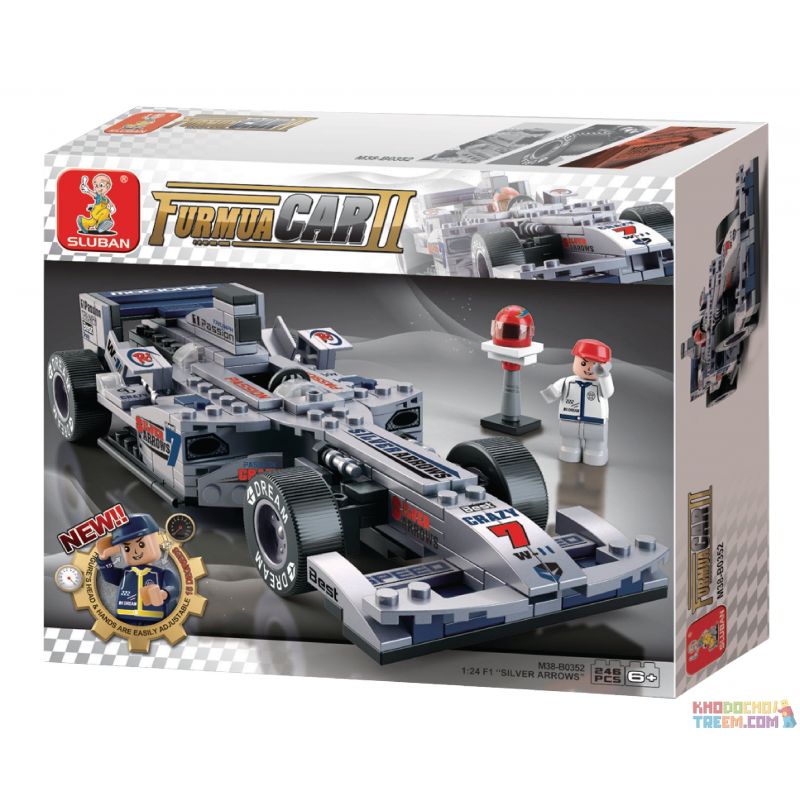 SLUBAN M38-B0352 B0352 0352 M38B0352 38-B0352 non  XE ĐUA F1 MŨI TÊN BẠC TỈ LỆ 1:24 tỷ lệ 1:24 bộ đồ chơi xếp lắp ráp ghép mô hình Speed Champions Racing Cars FORMULA CAR Đua Xe Công Thức 257 khối