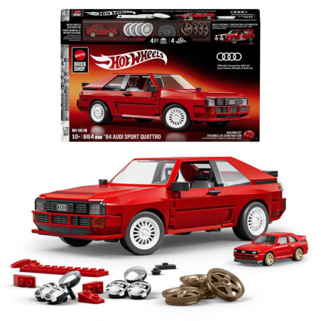 Mattel Brick Shop JLK39 Hot Wheels ’84 Audi Sport Quattro Xếp hình lắp ráp ghép mô hình Elite Hot Wheels 1984 Audi Sport 4WD 1:16