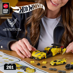 Mattel Brick Shop JKR19 Hot Wheels ’20 Corvette C8.R Xếp hình lắp ráp ghép mô hình Hot Wheels hạng tốc độ 2020 Chevrolet Corvette C8.R 1:32