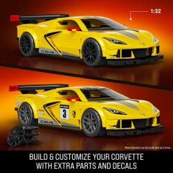 Mattel Brick Shop JKR19 Hot Wheels ’20 Corvette C8.R Xếp hình lắp ráp ghép mô hình Hot Wheels hạng tốc độ 2020 Chevrolet Corvette C8.R 1:32