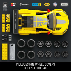 Mattel Brick Shop JKR19 Hot Wheels ’20 Corvette C8.R Xếp hình lắp ráp ghép mô hình Hot Wheels hạng tốc độ 2020 Chevrolet Corvette C8.R 1:32