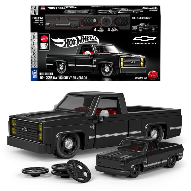 Mattel Brick Shop JKG42 Hot Wheels ’83 Chevy Silverado Xếp hình lắp ráp ghép mô hình Speed ​​Class Hot Wheels 1983 Chevrolet Silverado 1:32