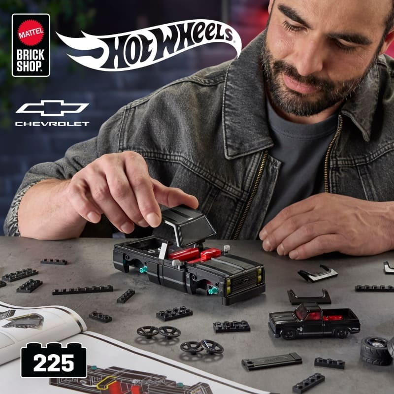 Mattel Brick Shop JKG42 Hot Wheels ’83 Chevy Silverado Xếp hình lắp ráp ghép mô hình Speed ​​Class Hot Wheels 1983 Chevrolet Silverado 1:32